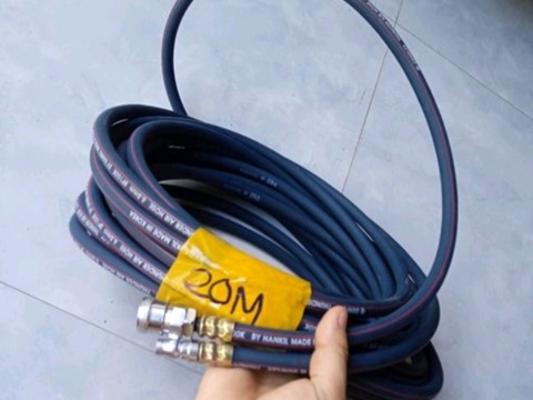 20M Dây Hơi Khí Nén Bố Vải Genflex made in Korea Tặng Kèm Bộ Khớp Nối Nhanh Đuôi Chuột Phì 8mm 