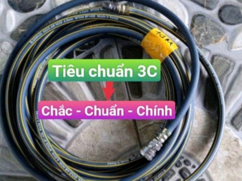 10M Dây Hơi Khí Nén Genflex Màu Xanh 2 Sọc Vàng made in Korea 